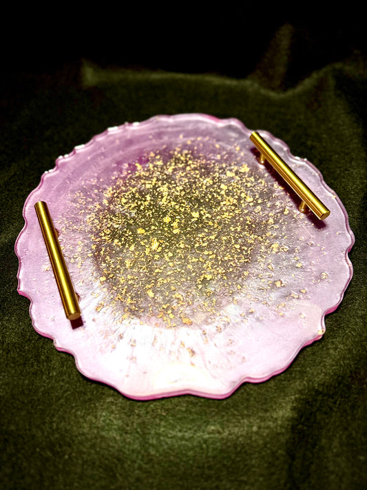 Pink & Gold Serving Tray