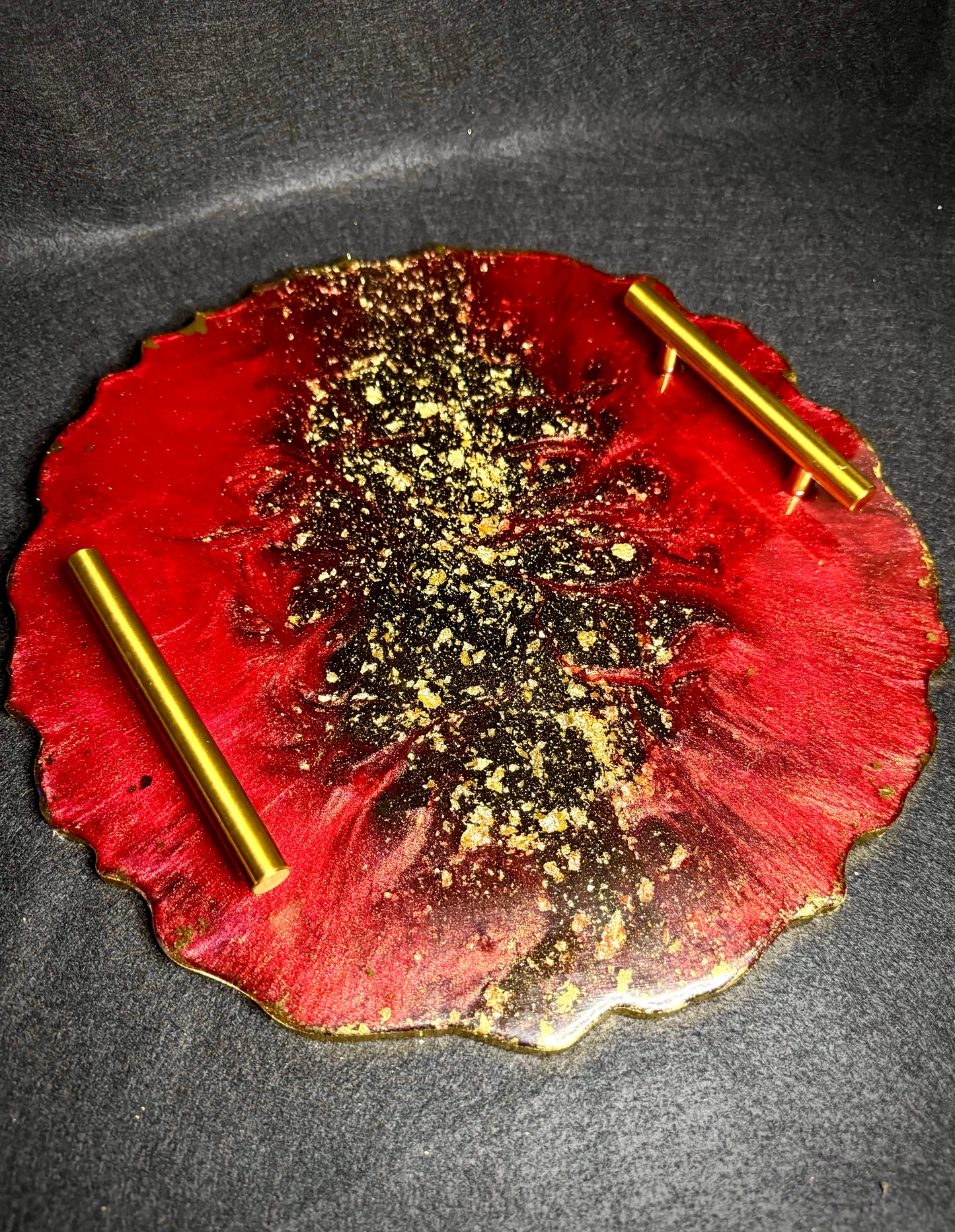 Red & Gold Serving Tray