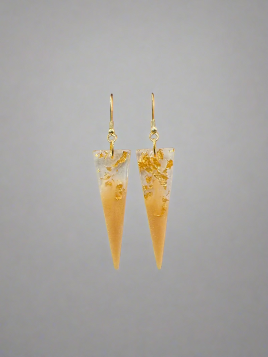 Large Gold Shimmer Dagger Earrings